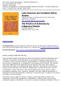 Cover page: The Practice of Autonomy of Indigenous Peoples