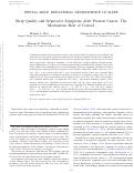 Cover page: Sleep Quality and Depressive Symptoms After Prostate Cancer: The Mechanistic Role of Cortisol