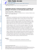 Cover page: Comparative genomics of transport proteins in probiotic and pathogenic Escherichia coli and Salmonella enterica strains