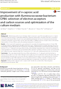 Cover page: Improvement of n-caproic acid production with Ruminococcaceae bacterium CPB6: selection of electron acceptors and carbon sources and optimization of the culture medium.