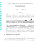 Cover page: On the List and Bounded Distance Decodability of ReedSolomon Codes
