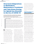 Cover page: Structural Adaptations to Methadone Maintenance Treatment and Take-Home Dosing for Opioid Use Disorder in the Era of COVID-19