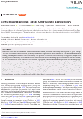 Cover page: Toward a Functional Trait Approach to Bee Ecology