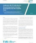 Cover page of California’s SB 375 Falls Short in Streamlining Transit-Oriented Development, But this Could be Fixed