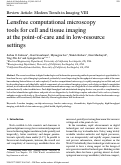 Cover page: Lensfree computational microscopy tools for cell and tissue imaging at the point-of-care and in low-resource settings