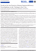 Cover page: Trends in the San Francisco Human Immunodeficiency Virus Epidemic in the "Getting to Zero" Era.