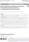 Cover page: Clinical differences between periprosthetic and native distal femur fractures: a comparative observational study.