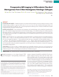 Cover page: Preoperative MR Imaging to Differentiate Chordoid Meningiomas from Other Meningioma Histologic Subtypes