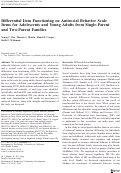Cover page: Differential Item Functioning on Antisocial Behavior Scale Items for Adolescents and Young Adults from Single-Parent and Two-Parent Families
