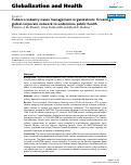 Cover page: Tobacco industry issues management organizations: Creating a global corporate network to undermine public health