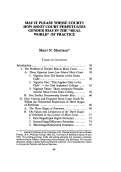 Cover page: May It Please Whose Court: How Moot Court Perpetuates Gender Bias in the Real World of Practice