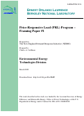 Cover page: Price-Responsive Load (PRL) Program - Framing Paper #1