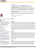 Cover page: Impact of TNF-α (rs1800629) and IL-6 (rs1800795) Polymorphisms on Cognitive Impairment in Asian Breast Cancer Patients