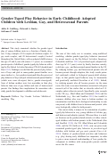 Cover page: Gender-Typed Play Behavior in Early Childhood: Adopted Children with Lesbian, Gay, and Heterosexual Parents