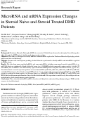 Cover page: MicroRNA and mRNA Expression Changes in Steroid Naïve and Steroid Treated DMD Patients.