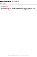 Cover page: Warm-season net CO2 uptake outweighs cold-season emissions over Alaskan North Slope tundra under current and RCP8.5 climate