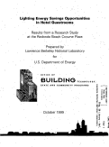 Cover page: Lighting energy savings opportunities in hotel guestrooms: results from a scoping study at the Redondo Beach Crown Plaza