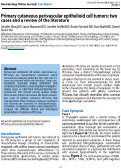 Cover page: Primary cutaneous perivascular epithelioid cell tumors: two cases and a review of the literature