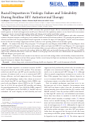 Cover page: Racial Disparities in Virologic Failure and Tolerability During Firstline HIV Antiretroviral Therapy