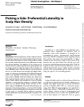 Cover page: Picking a Side: Preferential Laterality in Scalp Hair Density