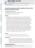 Cover page: Long-term Consequences of Mens Migration for Womens Well-being in a Rural African Setting.