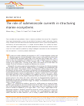 Cover page: The role of submesoscale currents in structuring marine ecosystems