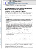 Cover page: Occupational pesticide use and Parkinson's disease in the Parkinson Environment Gene (PEG) study