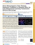 Cover page: Direct Measurement of the Thermal Expansion Coefficient of Epitaxial WSe2 by Four-Dimensional Scanning Transmission Electron Microscopy.