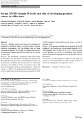 Cover page: Serum 25-OH vitamin D levels and risk of developing prostate cancer in older men