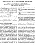 Cover page: Differential Current-Mode Clock Distribution