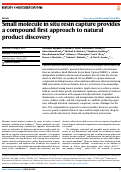 Cover page: Small molecule in situ resin capture provides a compound first approach to natural product discovery