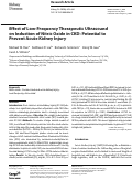 Cover page: Effect of Low-Frequency Therapeutic Ultrasound on Induction of Nitric Oxide in CKD: Potential to Prevent Acute Kidney Injury