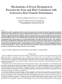 Cover page: Mechanisms of power dissipation in piezoelectric fans and their correlation with convective heat transfer performance