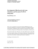 Cover page: Development of Hardware in the Loop Simulation and Paramics/VS-PLUS Integration