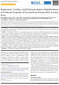 Cover page: Respiratory, Cardiac, and Neuropsychiatric Manifestations of Postacute Sequelae of Coronavirus Disease 2019 in Lima, Peru.