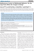 Cover page: Multisensory Control of Multimodal Behavior: Do the Legs Know What the Tongue Is Doing?
