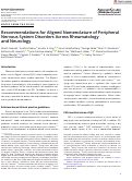 Cover page: Recommendations for Aligned Nomenclature of Peripheral Nervous System Disorders Across Rheumatology and Neurology