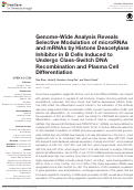 Cover page: Genome-Wide Analysis Reveals Selective Modulation of microRNAs and mRNAs by Histone Deacetylase Inhibitor in B Cells Induced to Undergo Class-Switch DNA Recombination and Plasma Cell Differentiation