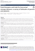 Cover page: Fetal therapies and trials for lysosomal storage diseases: a survey of attitudes of parents and patients