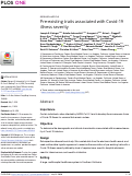 Cover page: Pre-existing traits associated with Covid-19 illness severity