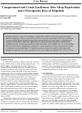 Cover page: Compartment and Crush Syndromes After Sleep Deprivation and a Therapeutic Dose of Zolpidem