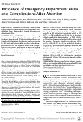 Cover page: Incidence of Emergency Department Visits and Complications After Abortion