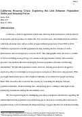 Cover page: California Housing Crisis: Exploring the Link Between Population Shifts and Housing Prices