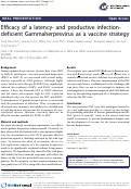 Cover page: Efficacy of a latency- and productive infection-deficient Gammaherpesvirus as a vaccine strategy