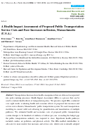 Cover page: A health impact assessment of proposed public transportation service cuts and fare increases in Boston, Massachusetts (U.S.A.).