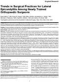 Cover page: Trends in Surgical Practices for Lateral Epicondylitis Among Newly Trained Orthopaedic Surgeons