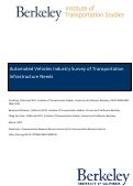 Cover page of Automated Vehicles Industry Survey of Transportation Infrastructure Needs
