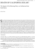 Cover page: Death of California Solar? The Impact of Net Metering Policy on Californian Solar Installations