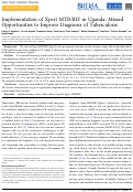 Cover page: Implementation of Xpert MTB/RIF in Uganda: Missed Opportunities to Improve Diagnosis of Tuberculosis