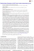 Cover page: Technical Note: Simulation of 4DCT tumor motion measurement errors